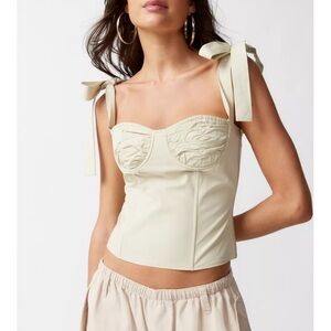 Lioness beige Ballerina Bustier Top with Shoulder Ties